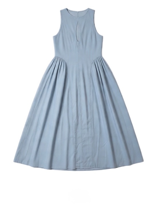 Commense Dresses & Skirts - Commense Light Blue Midi Dress with Full Skirt with pockets
